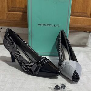 MARELLA Black and White Checkered Heels